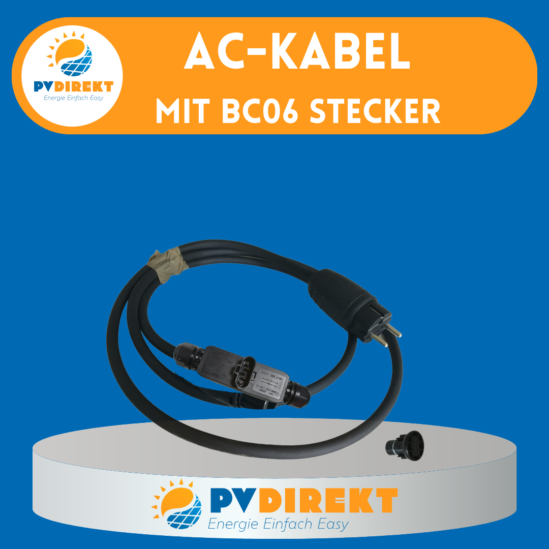 5 m AC-Kabel mit Schukostecker und BC06-Stecker